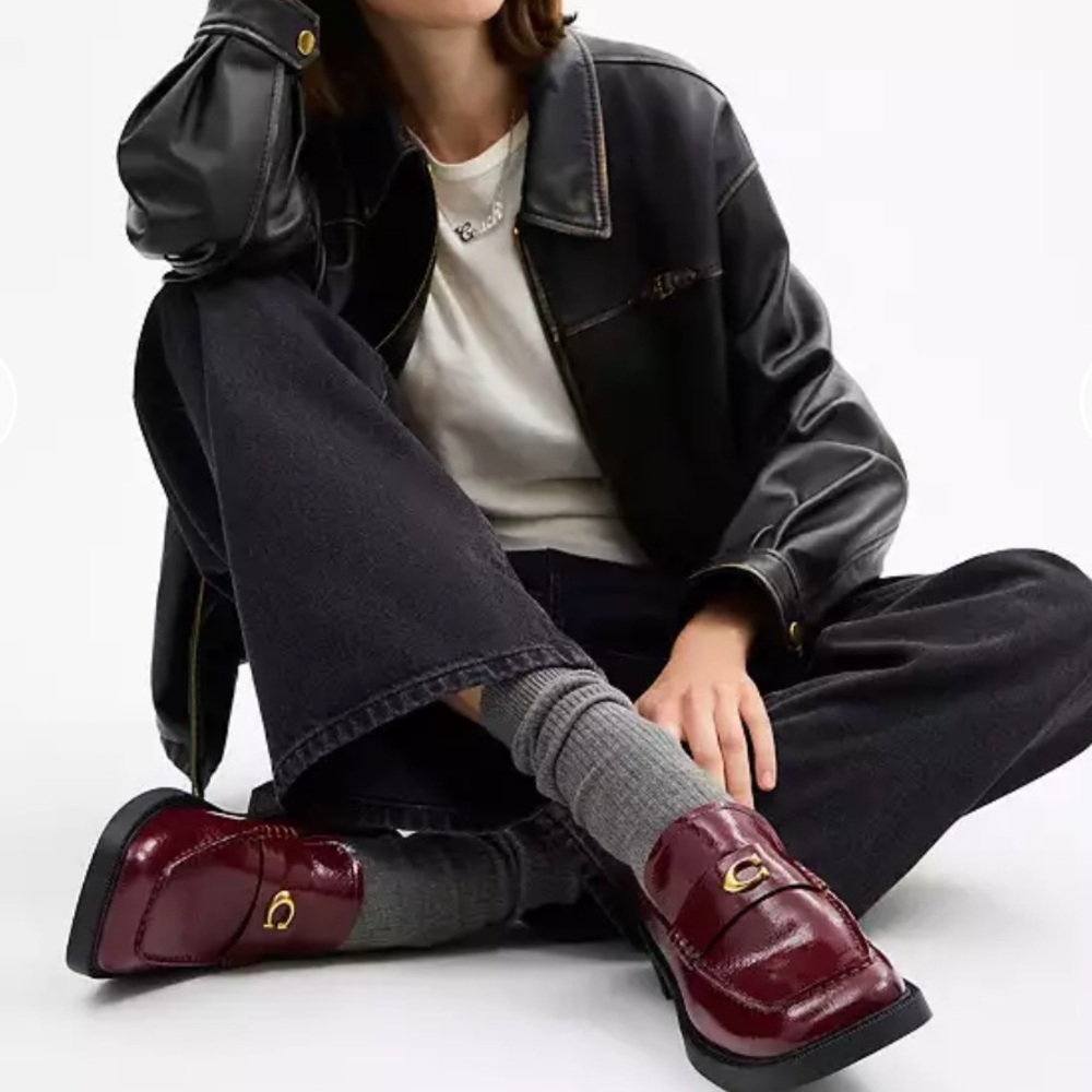 NWT COACH MERLOT PENNY LOAFERS